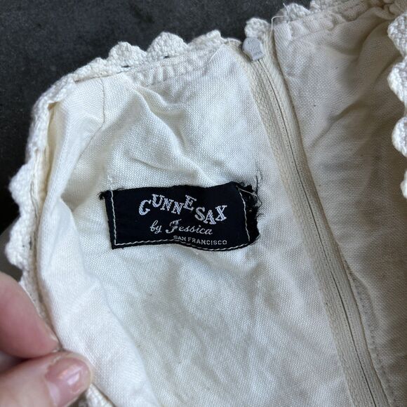 Authentic 1960’s vintage patchwork print Black Label Gunne Sax maxi dress XS - Picture 4 of 11